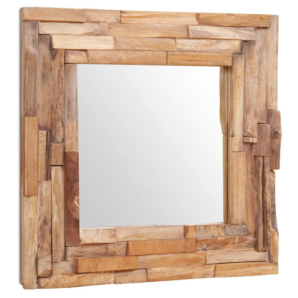 vidaXL Dekorativer Spiegel Teak 60 x 60 cm Quadratisch