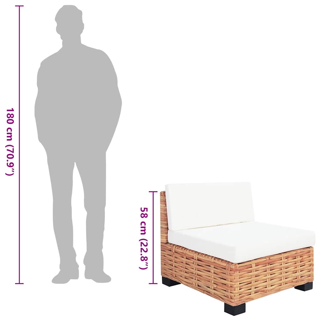 vidaXL Sofagarnitur 27-tlg. Natürliches Rattan