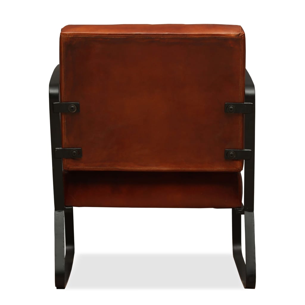 vidaXL Loungesessel Braun Echtleder