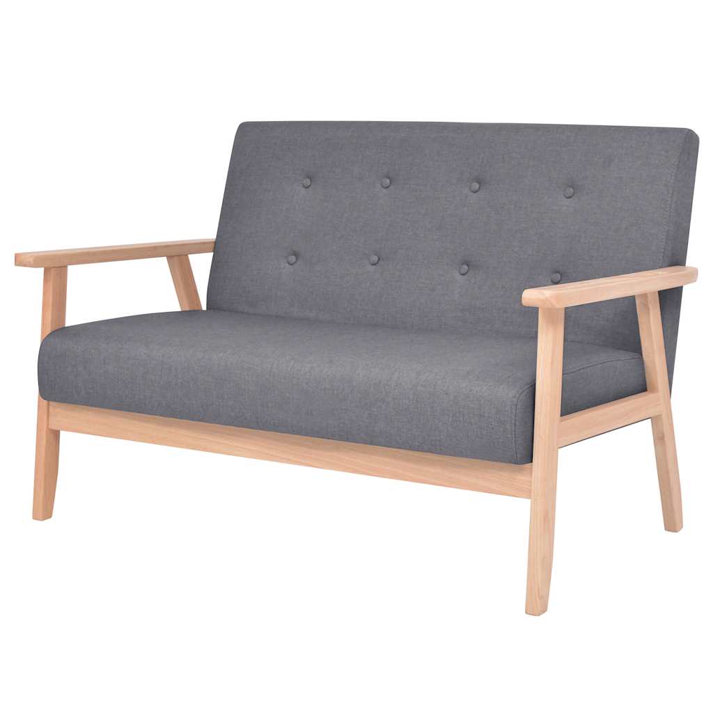 vidaXL 2-Sitzer-Sofa Stoff Hellgrau