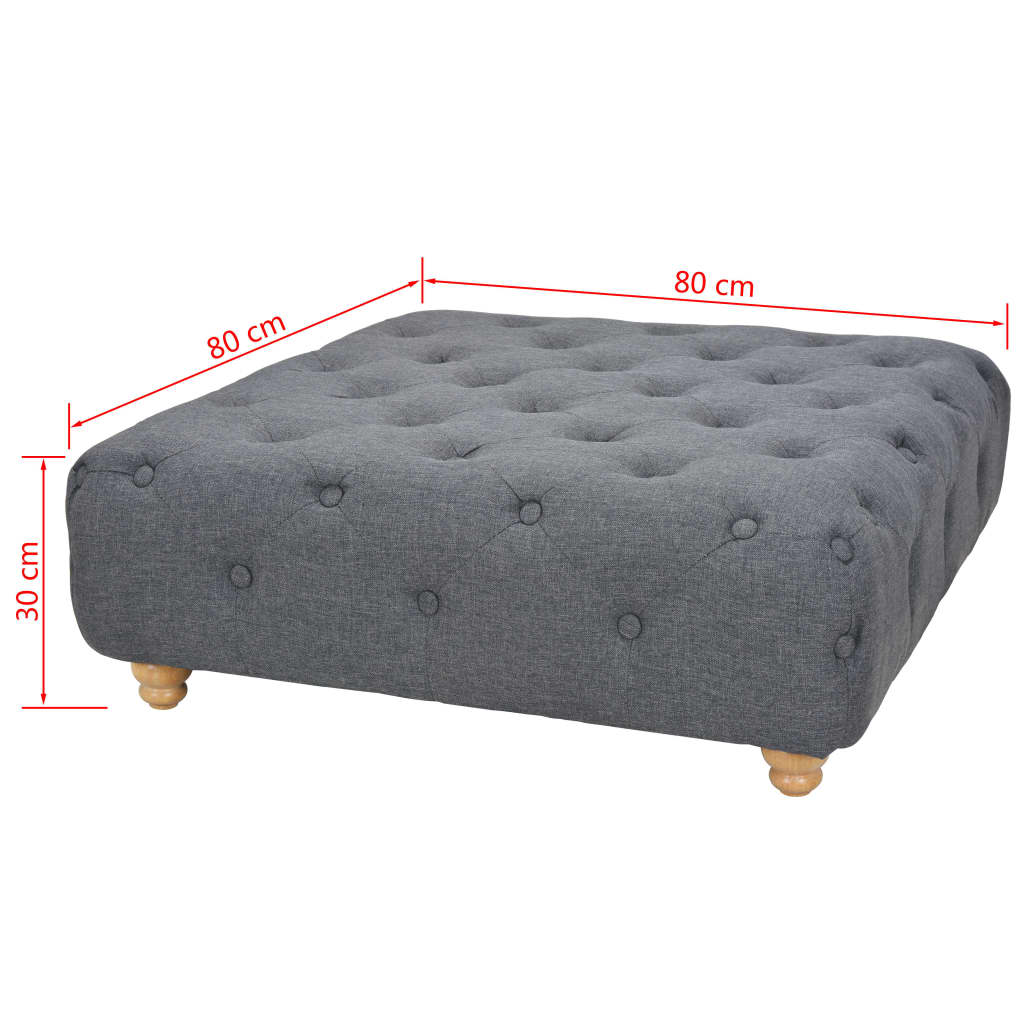 vidaXL Sitzhocker Stoff 80 x 80 x 30 cm Dunkelgrau
