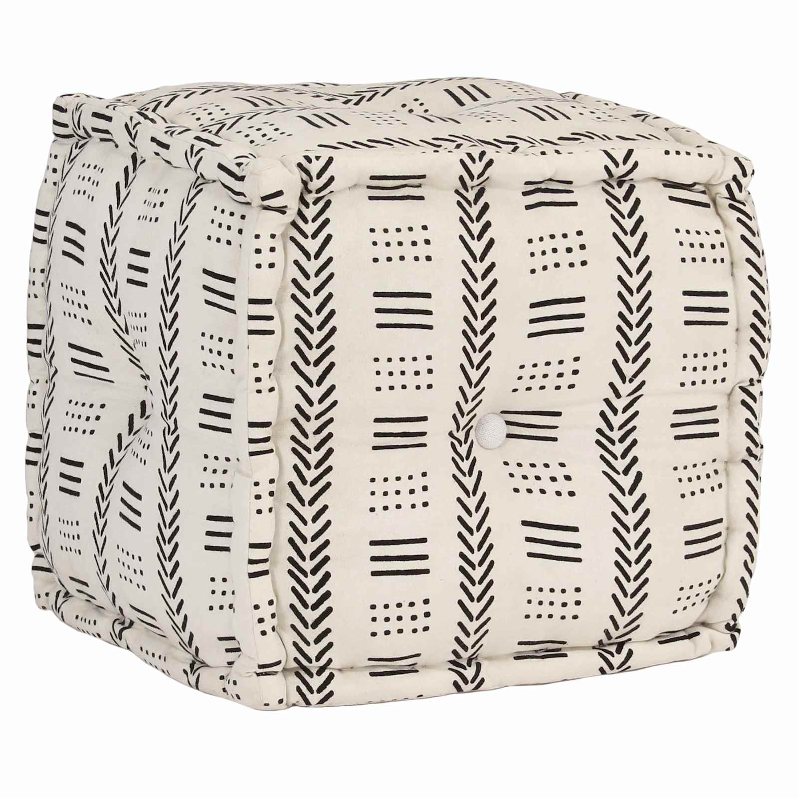 vidaXL Pouffes Geometrisch Grau und Weiß 40 x 40 x 40 cm Stoff