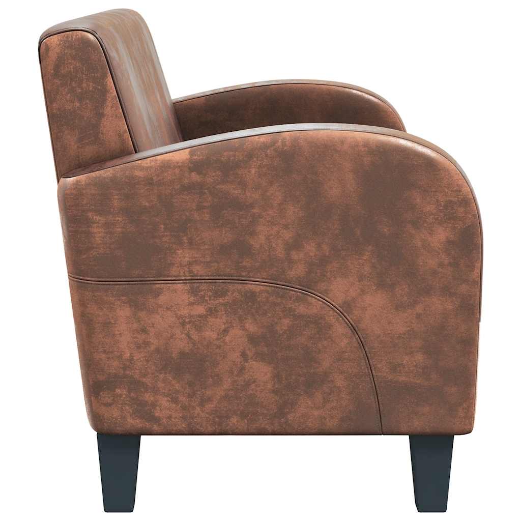 vidaXL Sofa 2-Sitzer Wildleder-Optik Braun