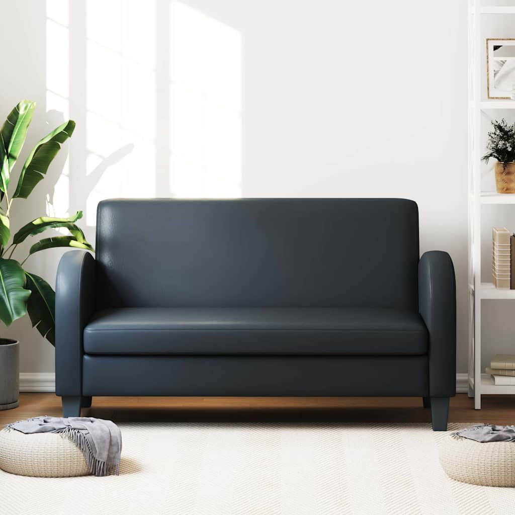 vidaXL Sofa 2-Sitzer Kunstleder Schwarz