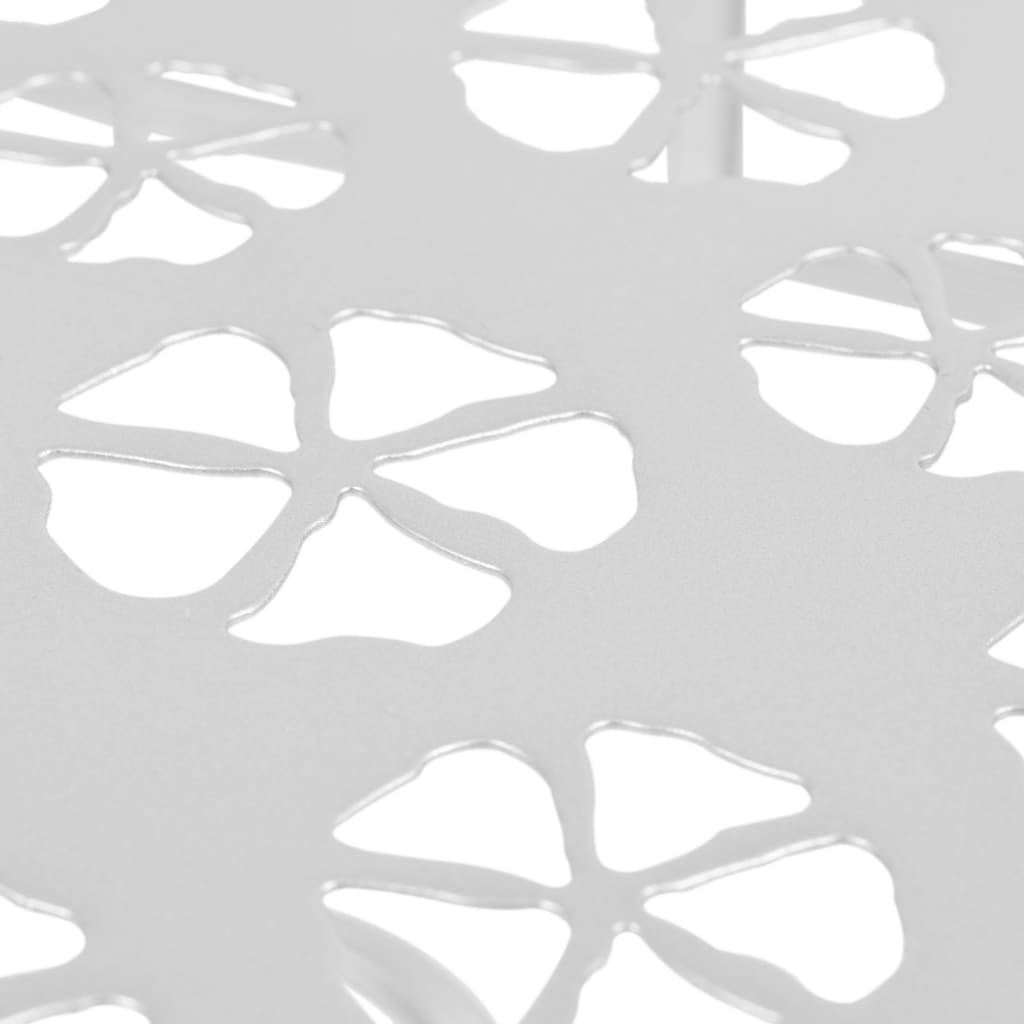 vidaXL Beistelltisch Vintage-Stil Halbrund Metall 72x36x74 cm Silber