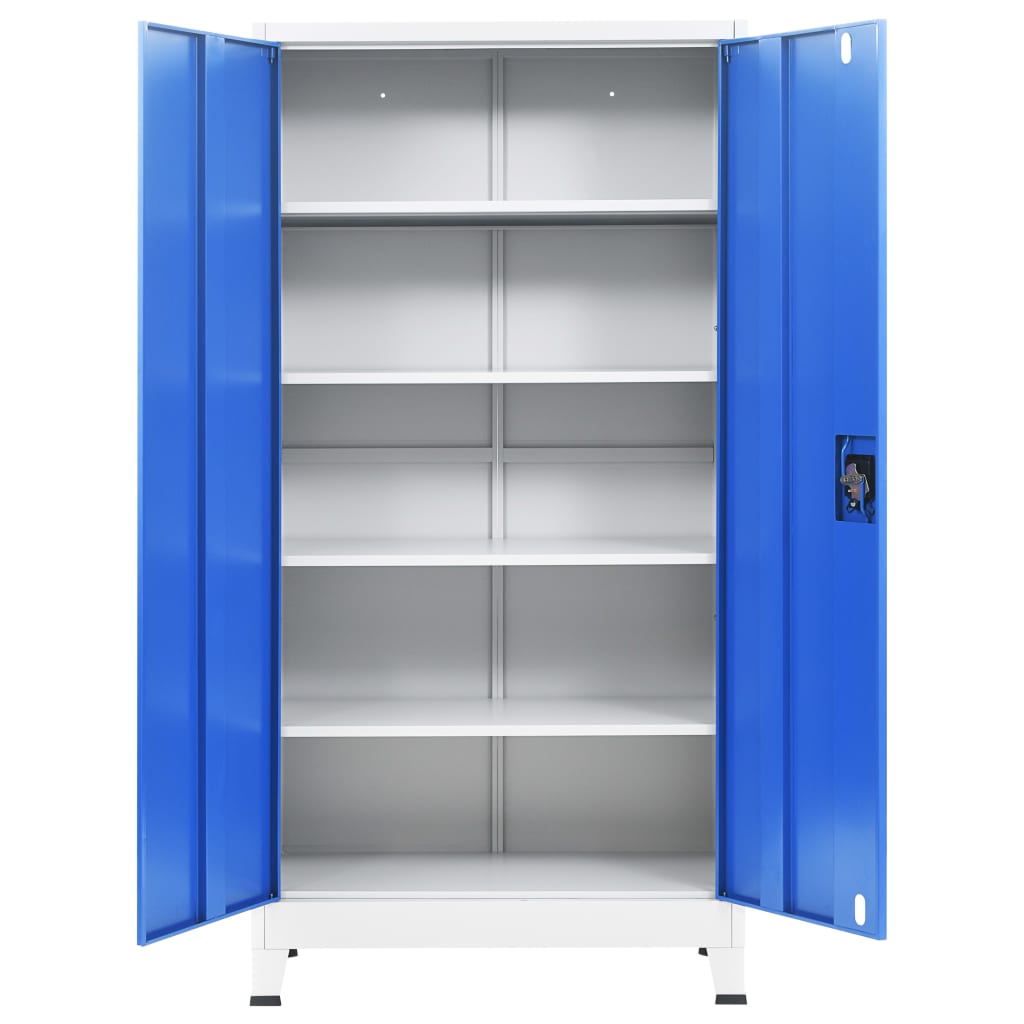 vidaXL Büroschrank Metall 90 x 40 x 180 cm Grau und Blau