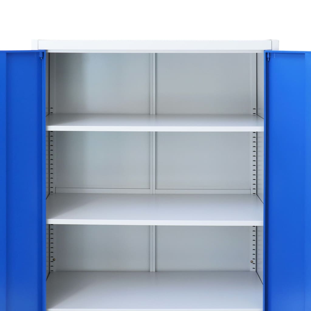 vidaXL Büroschrank Metall 90 x 40 x 180 cm Grau und Blau