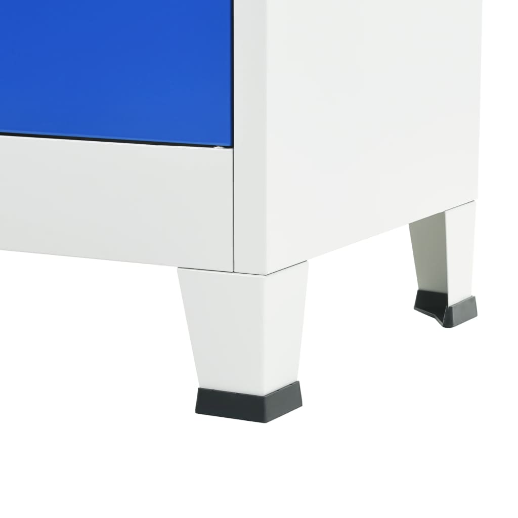 vidaXL Büroschrank Metall 90 x 40 x 180 cm Grau und Blau