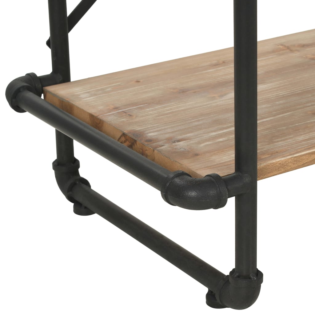 vidaXL Bücherregal Massivholz Tanne und Stahl 80x42x180 cm