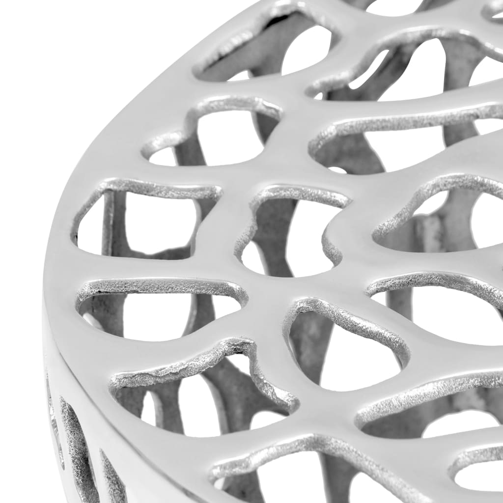 vidaXL Couchtisch Aluminiumguss 70x30 cm Silbern