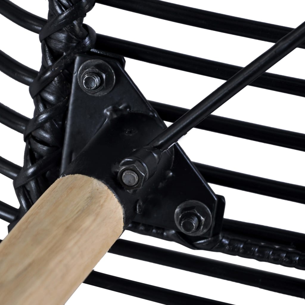 vidaXL Esszimmerstühle 2 Stk. Schwarz Natur Rattan