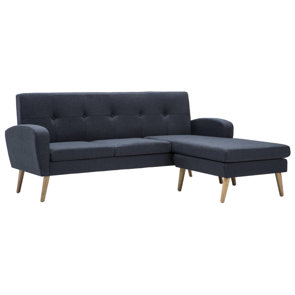 vidaXL Sofa in L-Form Stoffbezug 186 x 136 x 79 cm Dunkelgrau