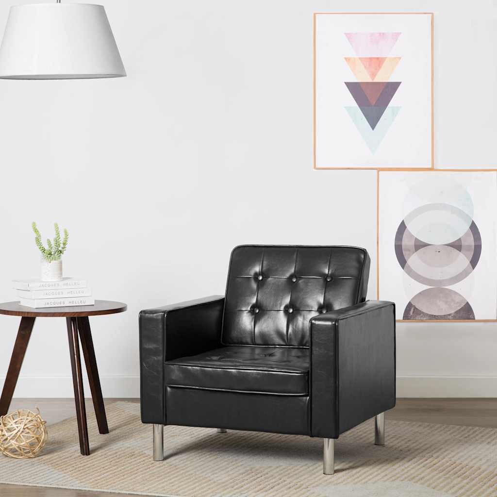 Sessel Schwarz 75x70x75 cm Kunstleder