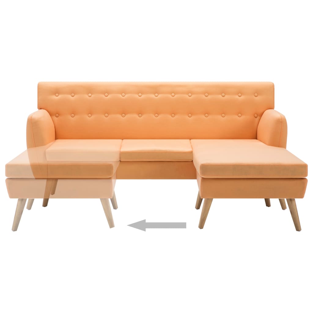 vidaXL Sofa L-Form Stoff 171,5x138x81,5 cm Orange