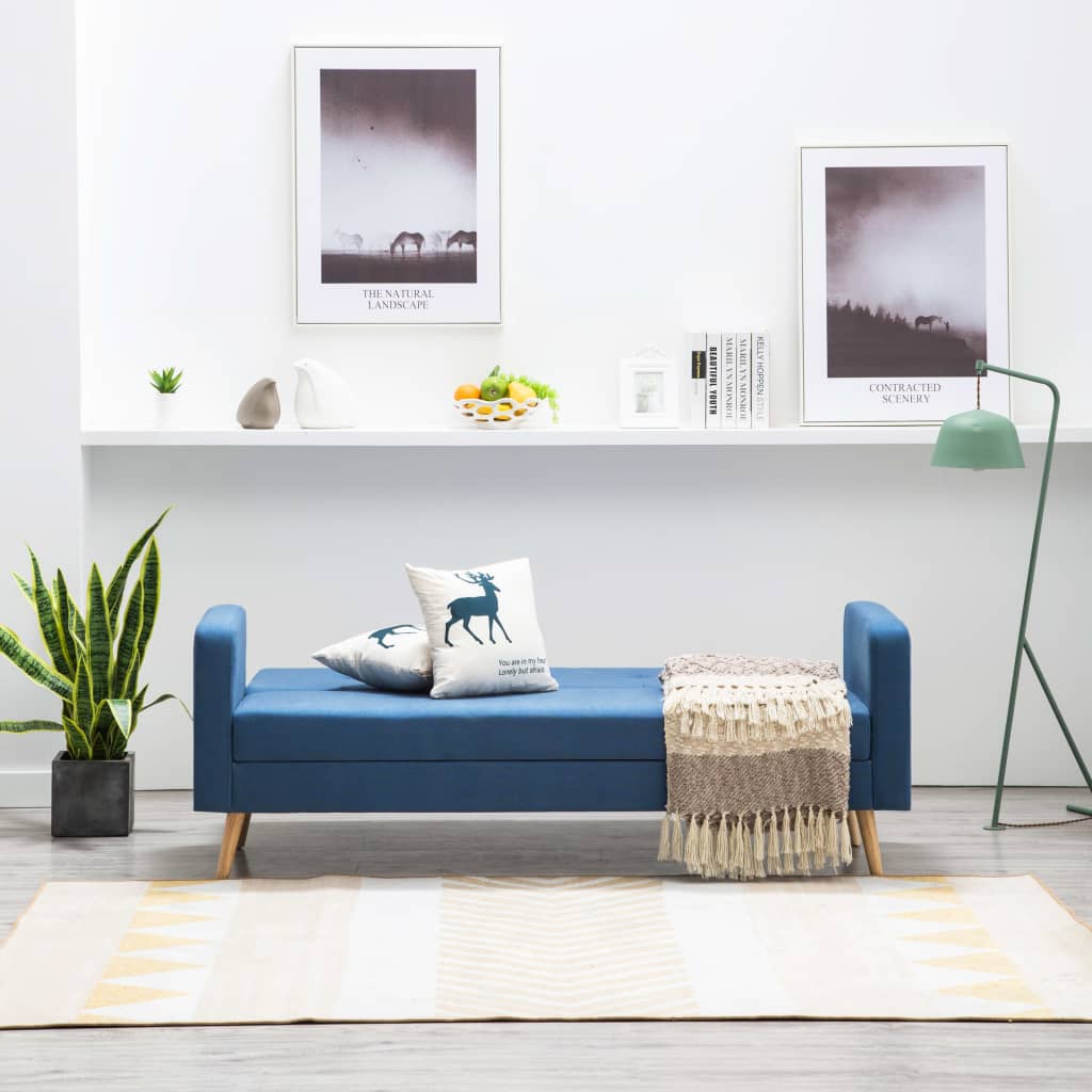 vidaXL Sofa Stoff Blau