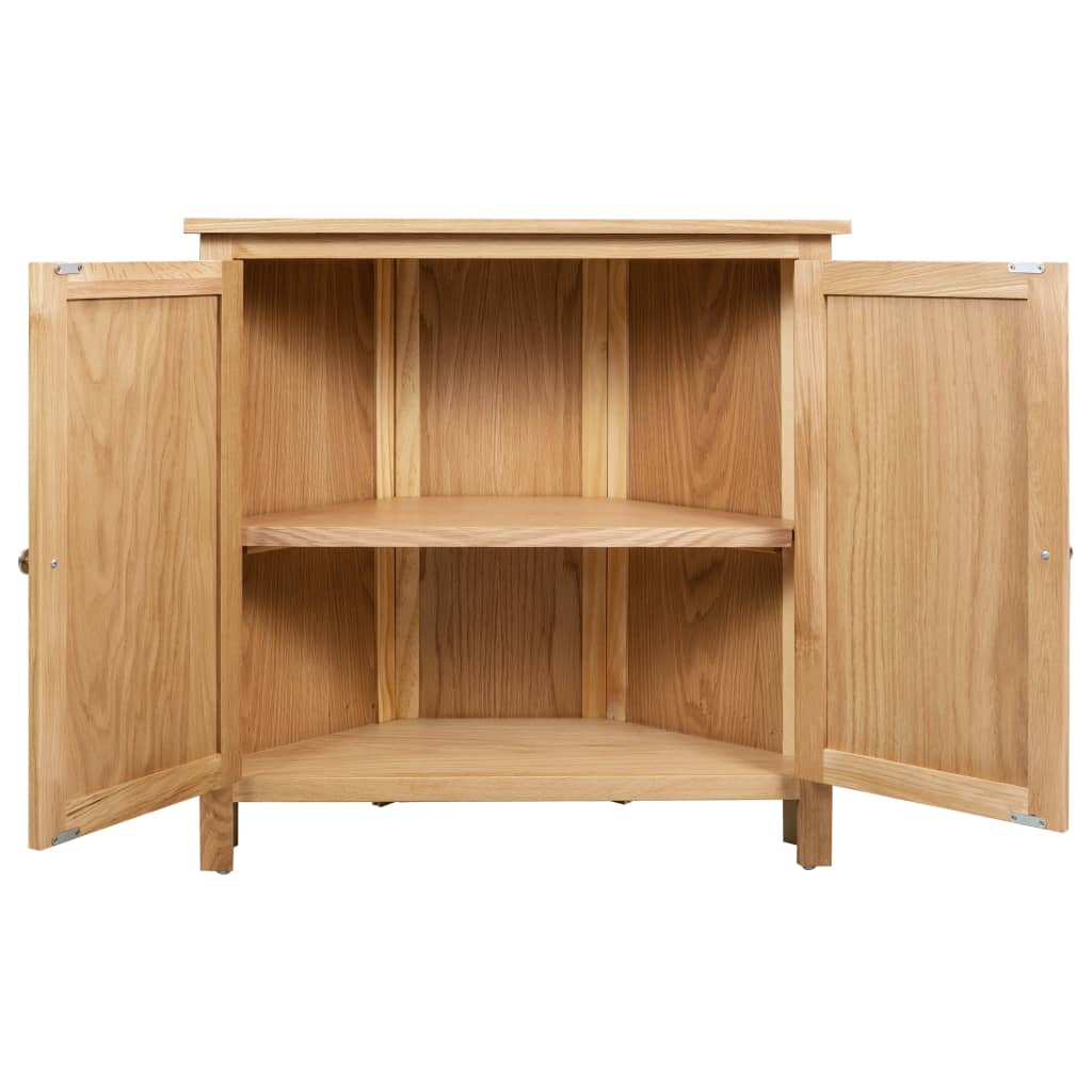 vidaXL Eckschrank 80x33,5x78 cm Massivholz Eiche