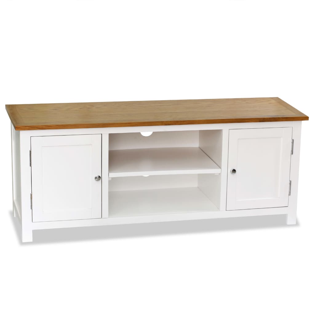 vidaXL TV-Schrank 120x35x48 cm Massivholz Eiche