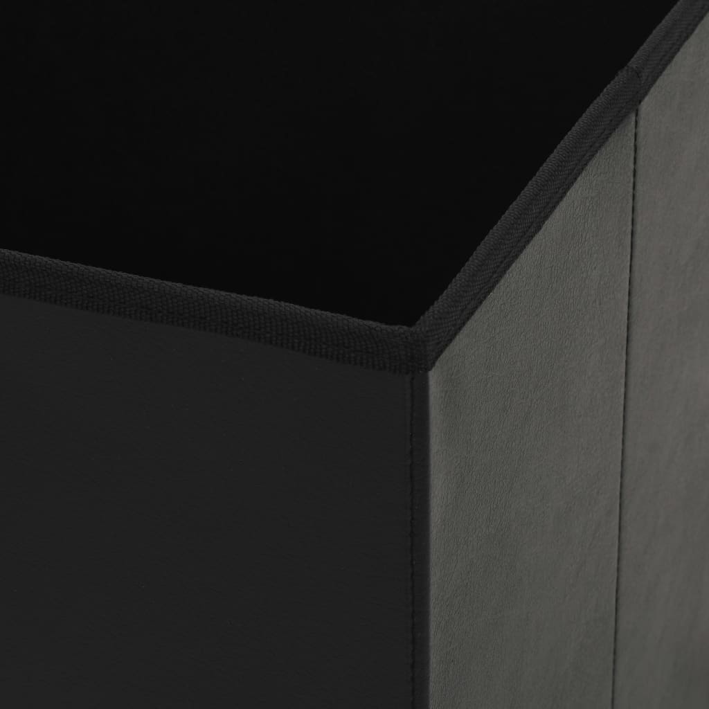 vidaXL Hocker mit Stauraum 2 Stk. Schwarz Kunstleder