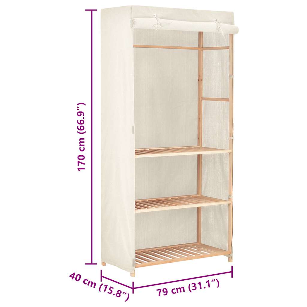 vidaXL Kleiderschrank mit 3 Ebenen 79 x 40 x 170 cm