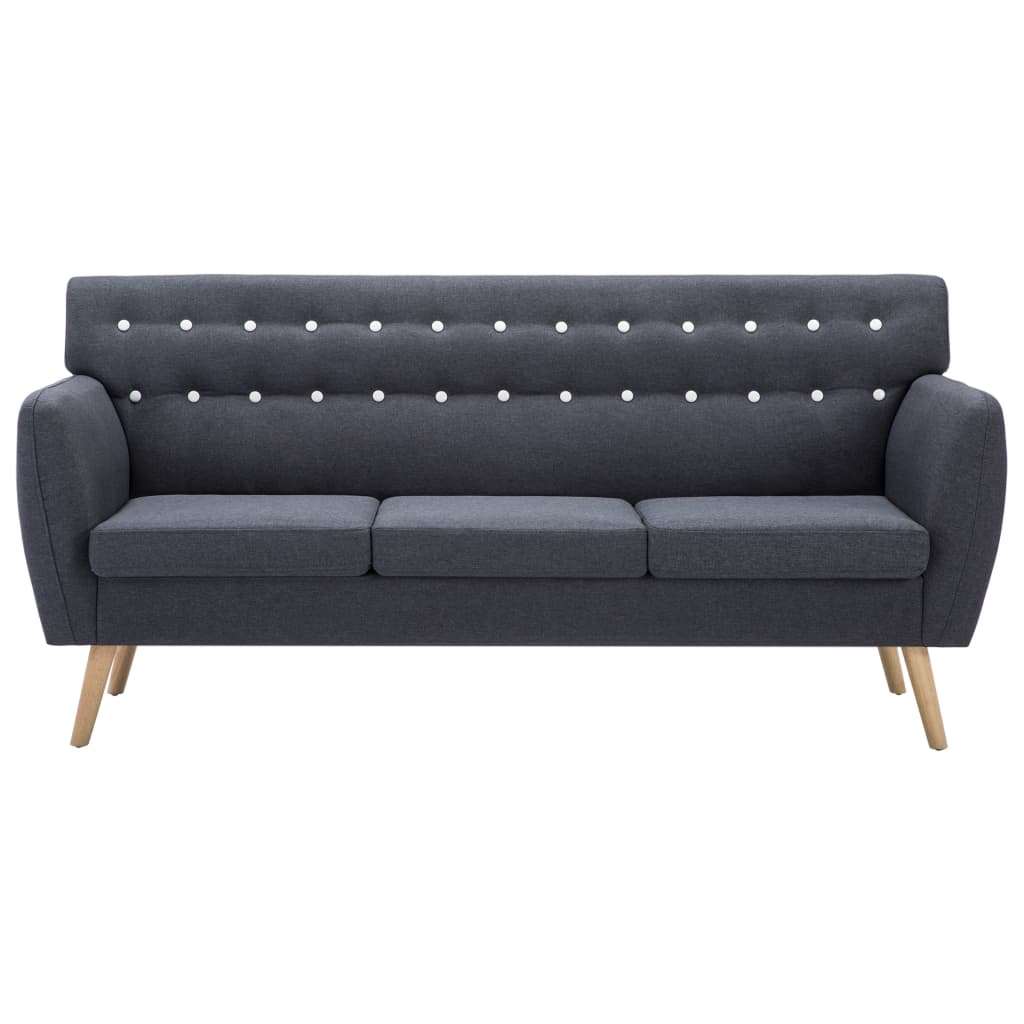 vidaXL 3-Sitzer-Sofa Stoff 172x70x82 cm Dunkelgrau