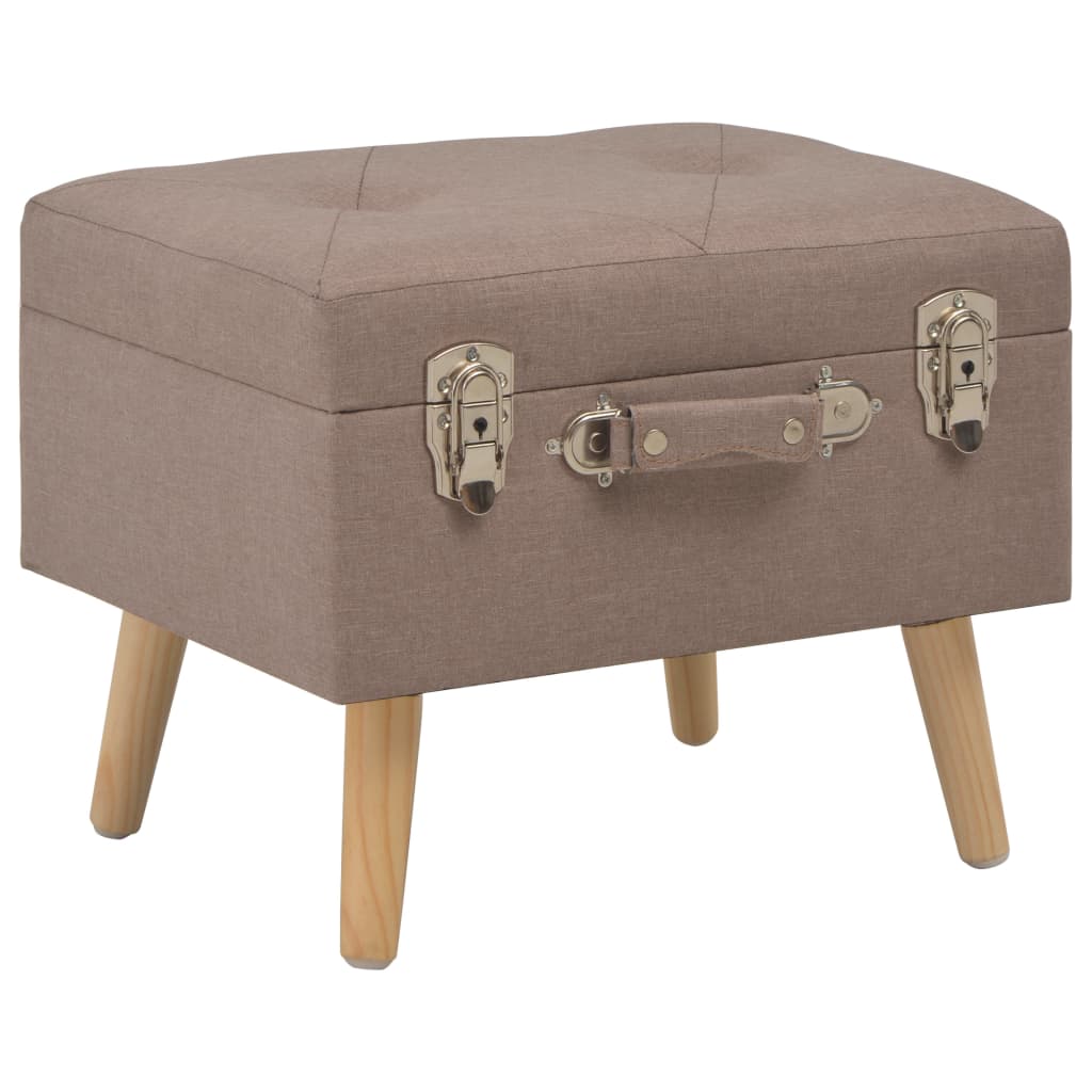 Hocker mit Stauraum 40 cm Beige Stoff