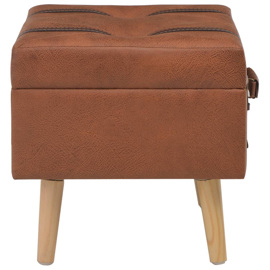 vidaXL Hocker mit Stauraum 40 cm Hellbraun Kunstleder