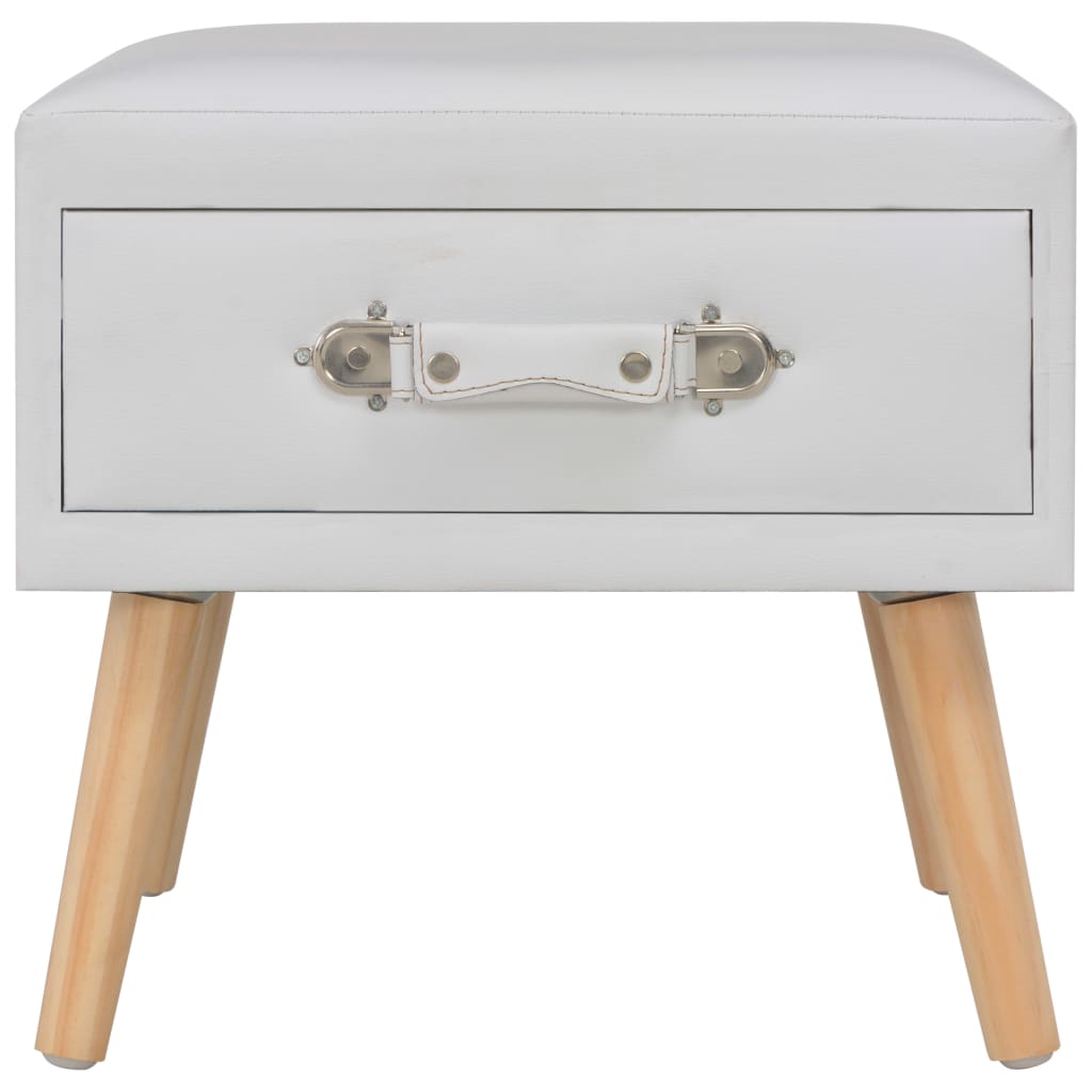 vidaXL Nachttisch Weiß 40x35x40 Kunstleder