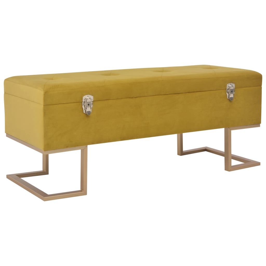 Bank mit Staufach 105 cm Grün Samt
