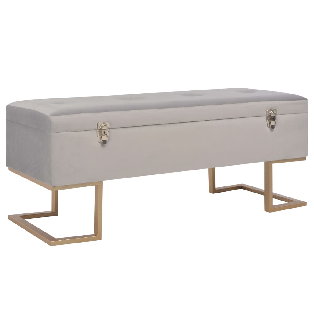 Bank mit Staufach 105 cm Grün Samt
