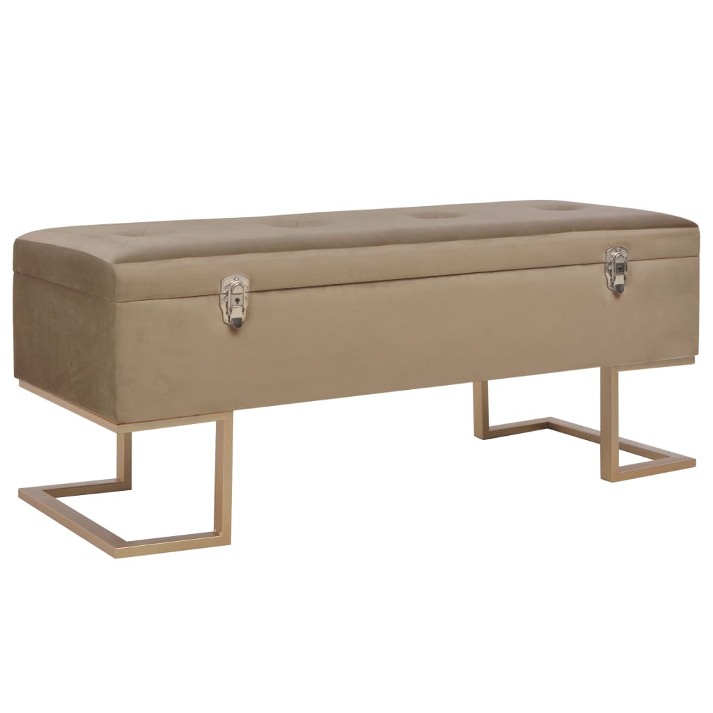 Bank mit Staufach 105 cm Grün Samt