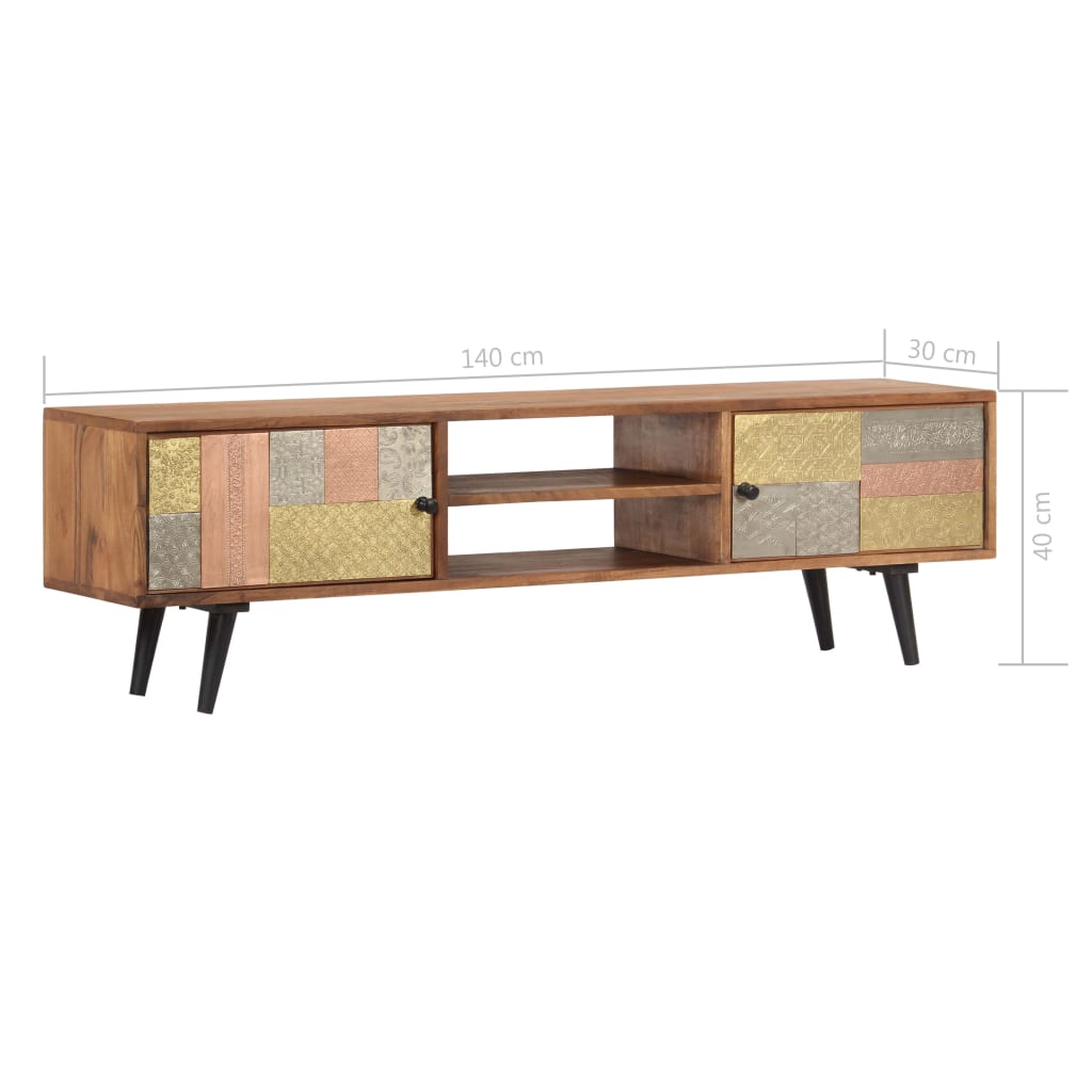 vidaXL TV-Schrank 140×30×40 cm Massivholz Akazie