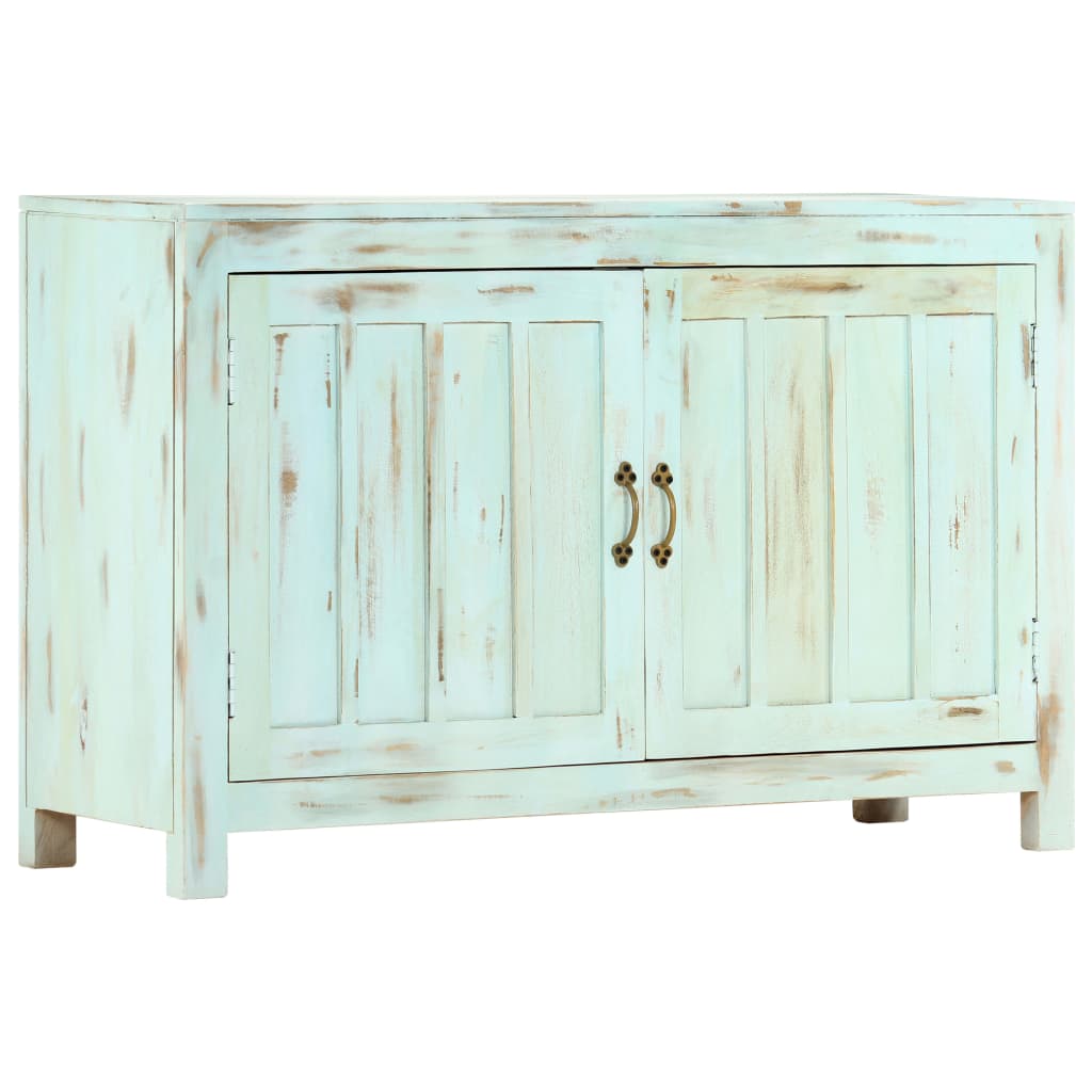 vidaXL Sideboard Hellblau 110x35x70 cm Massivholz Mango