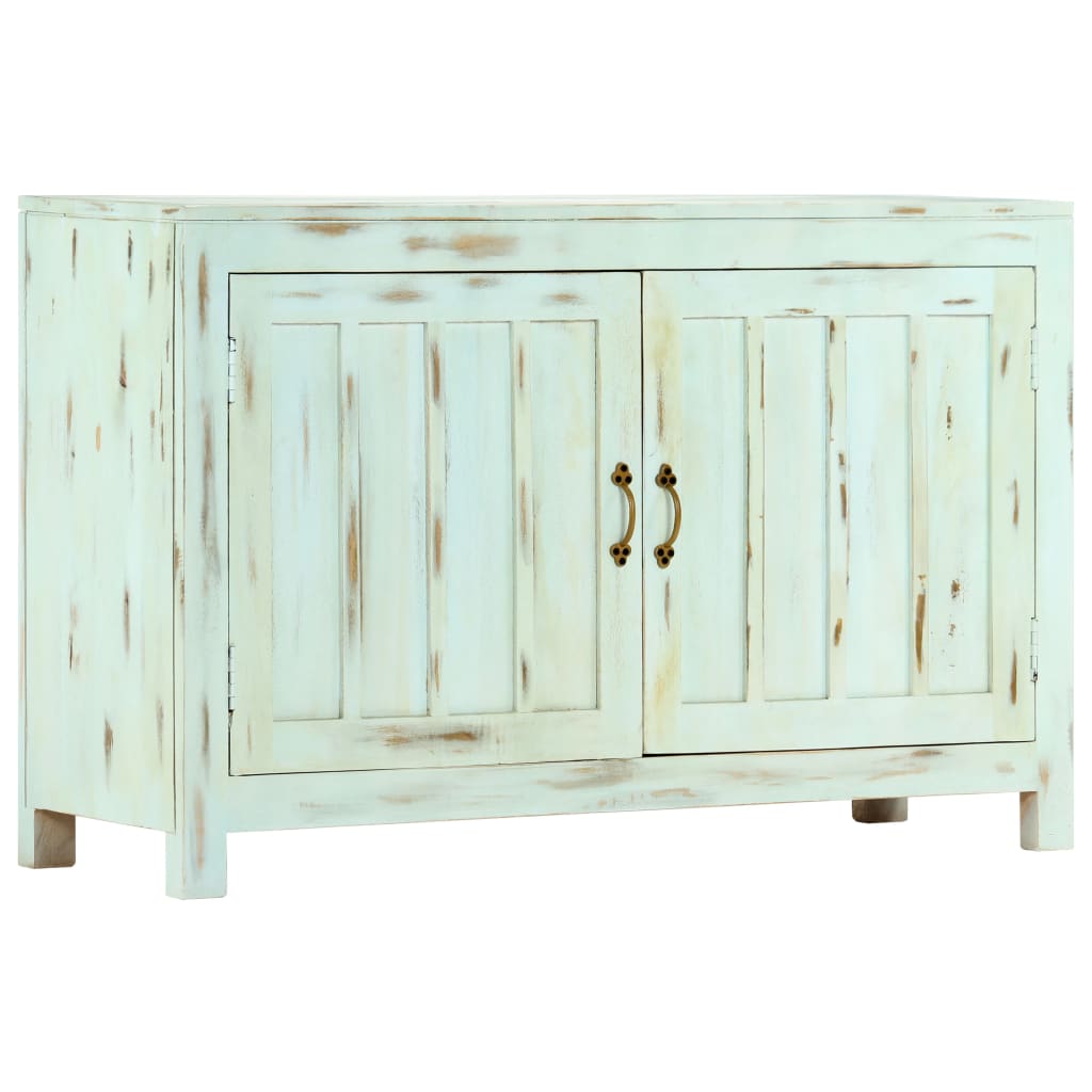 vidaXL Sideboard Hellblau 110x35x70 cm Massivholz Mango