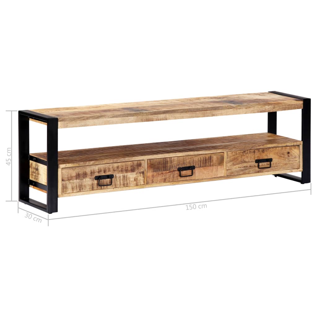 vidaXL TV-Schrank 150 x 30 x 45 cm Massivholz Mango