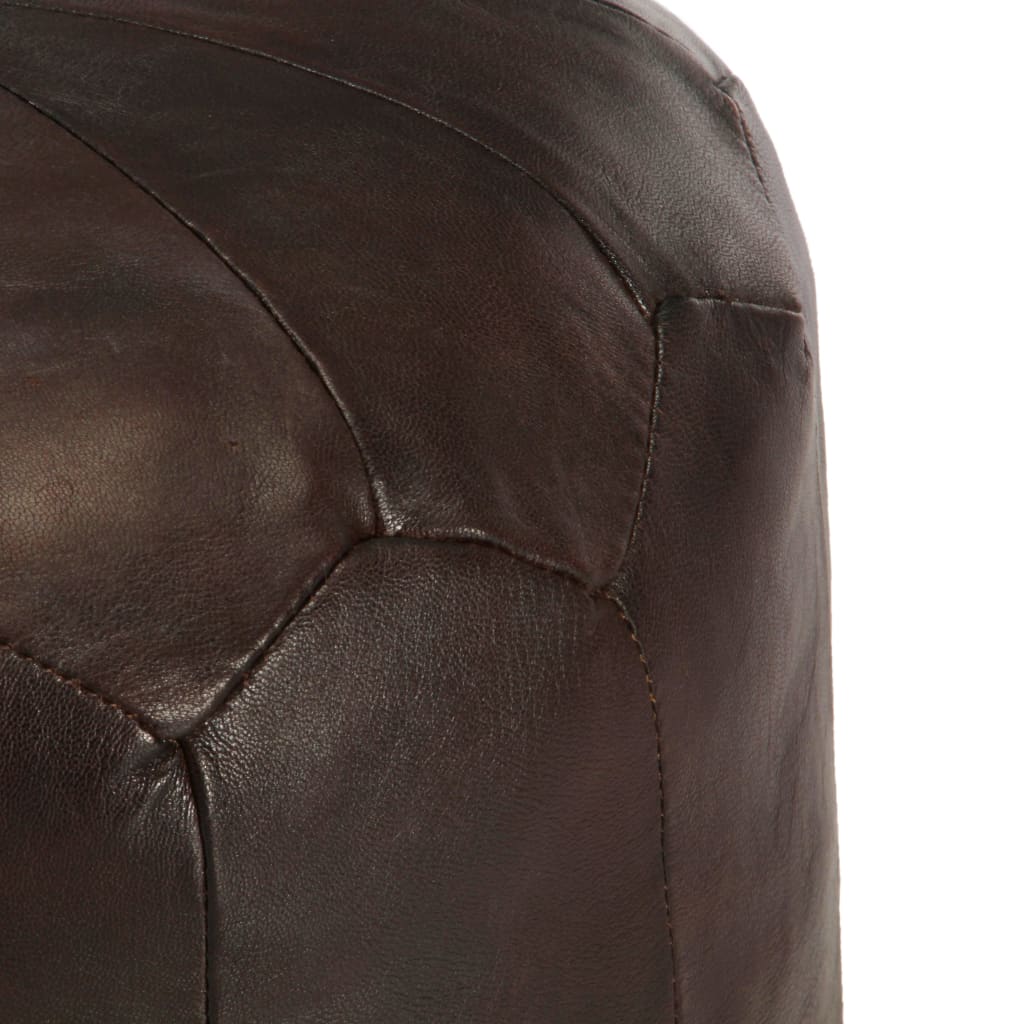 Pouf Hellbraun 40 x 35 cm Echtes Ziegenleder