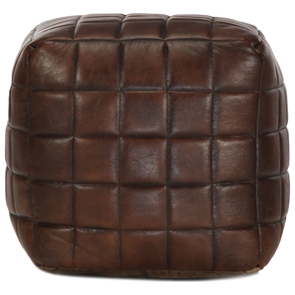 Pouf Hellbraun 40 x 40 x 40 cm Echtes Ziegenleder