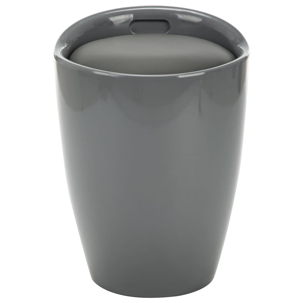 vidaXL Hocker mit Stauraum Grau Kunstleder