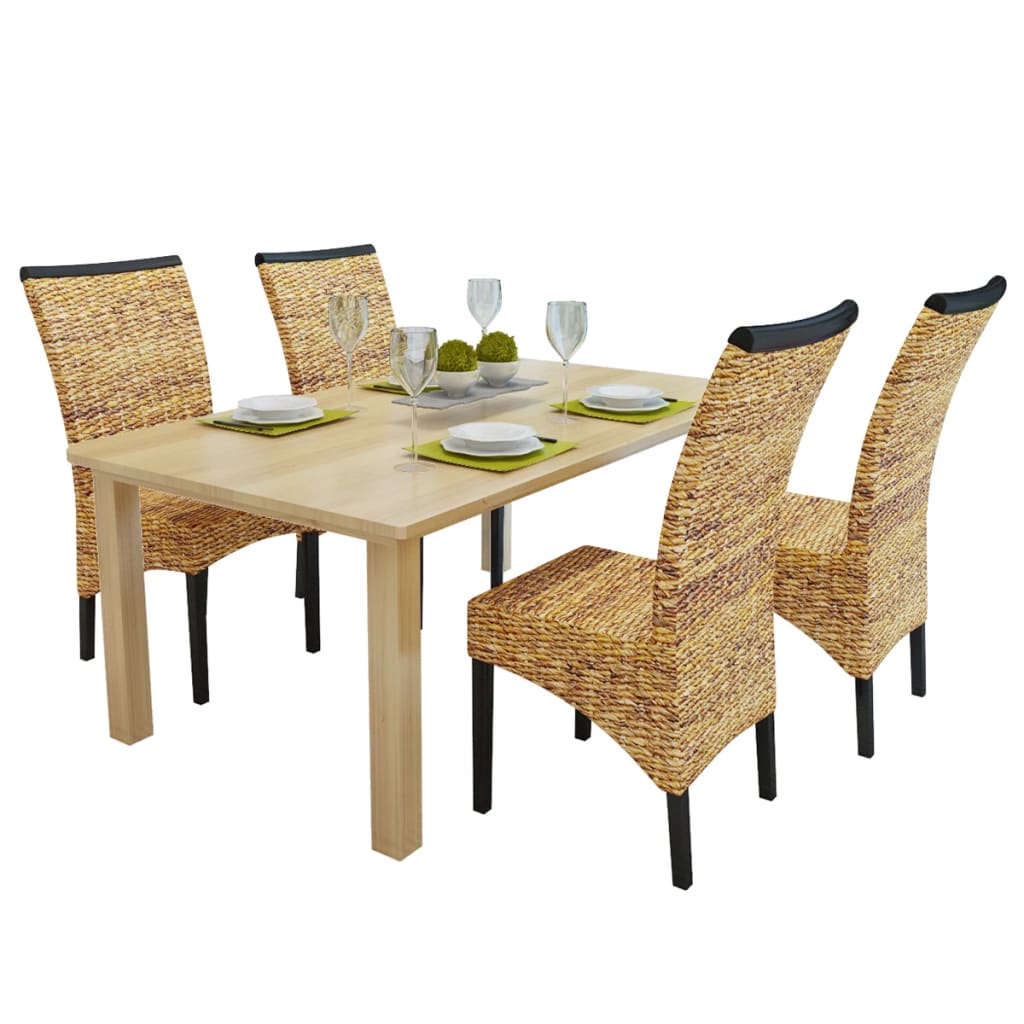 vidaXL Esszimmerstühle 2 Stk. Abaca und Mango Massivholz