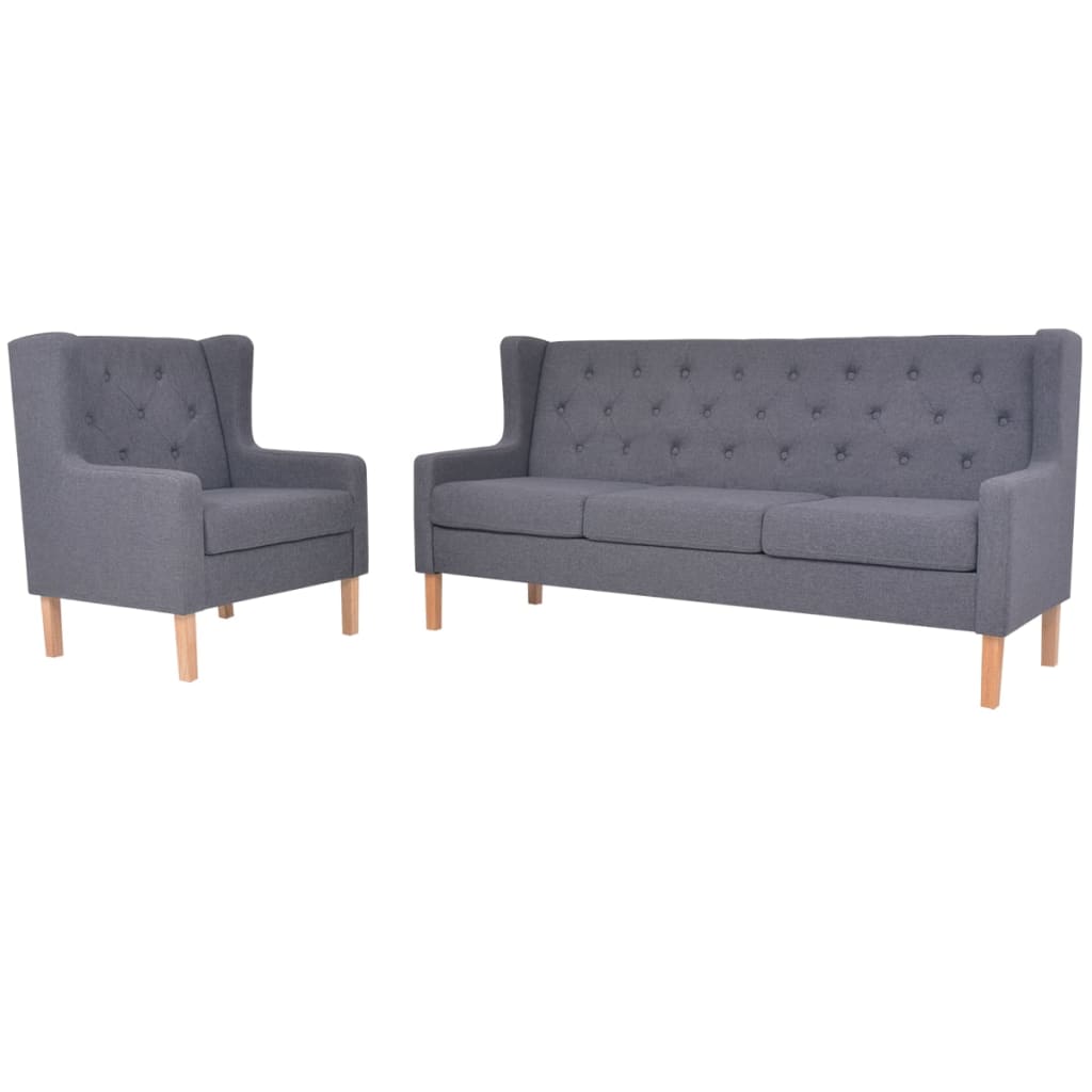 vidaXL 2-Sitzer Sofa Stoff Cremeweiß