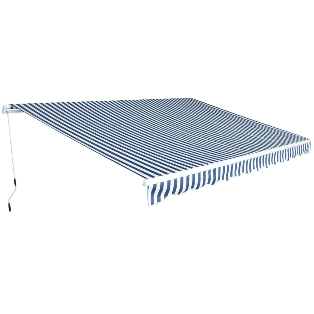 vidaXL Gelenkarmmarkise 350 cm Blau/Weiß