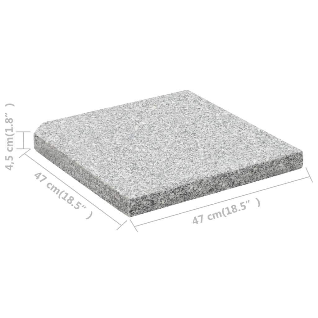 vidaXL Schirm-Gewichtsplatten 4 Stk. Quadratisch Grau Granit 100 kg