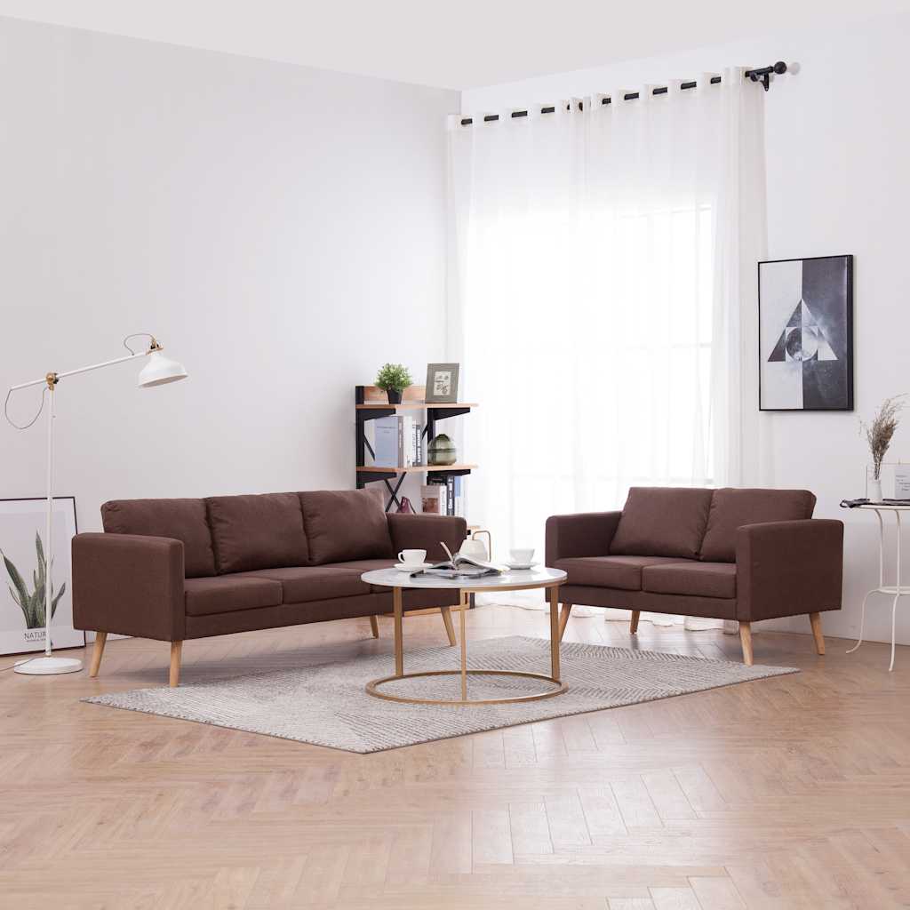 vidaXL Sofa 2-Sitzer Stoff Hellgrau