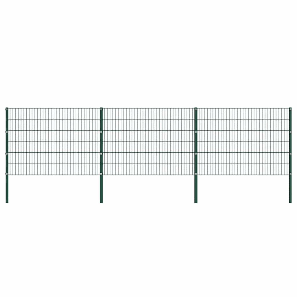 vidaXL Zaunelement mit Pfosten Eisen 176,5 x 80 cm Grün