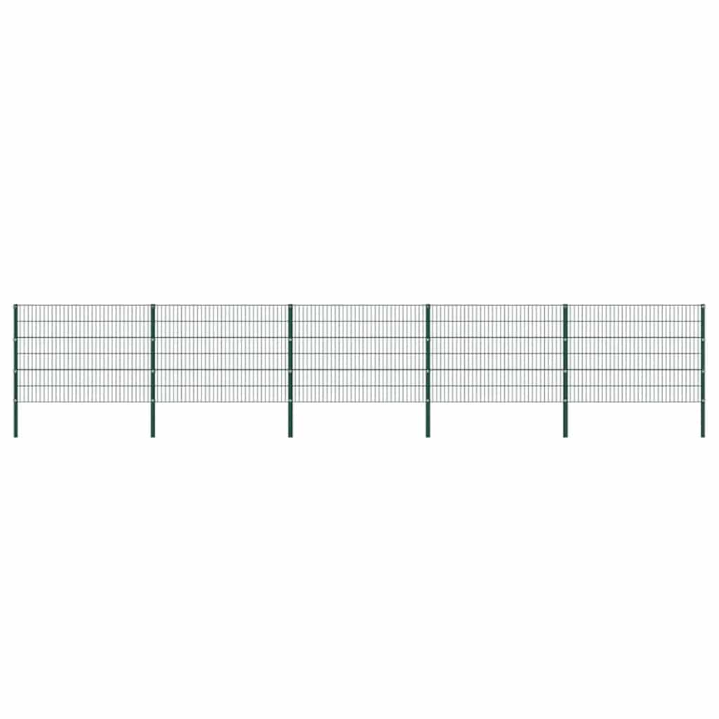 vidaXL Zaunelement mit Pfosten Eisen 176,5 x 80 cm Grün