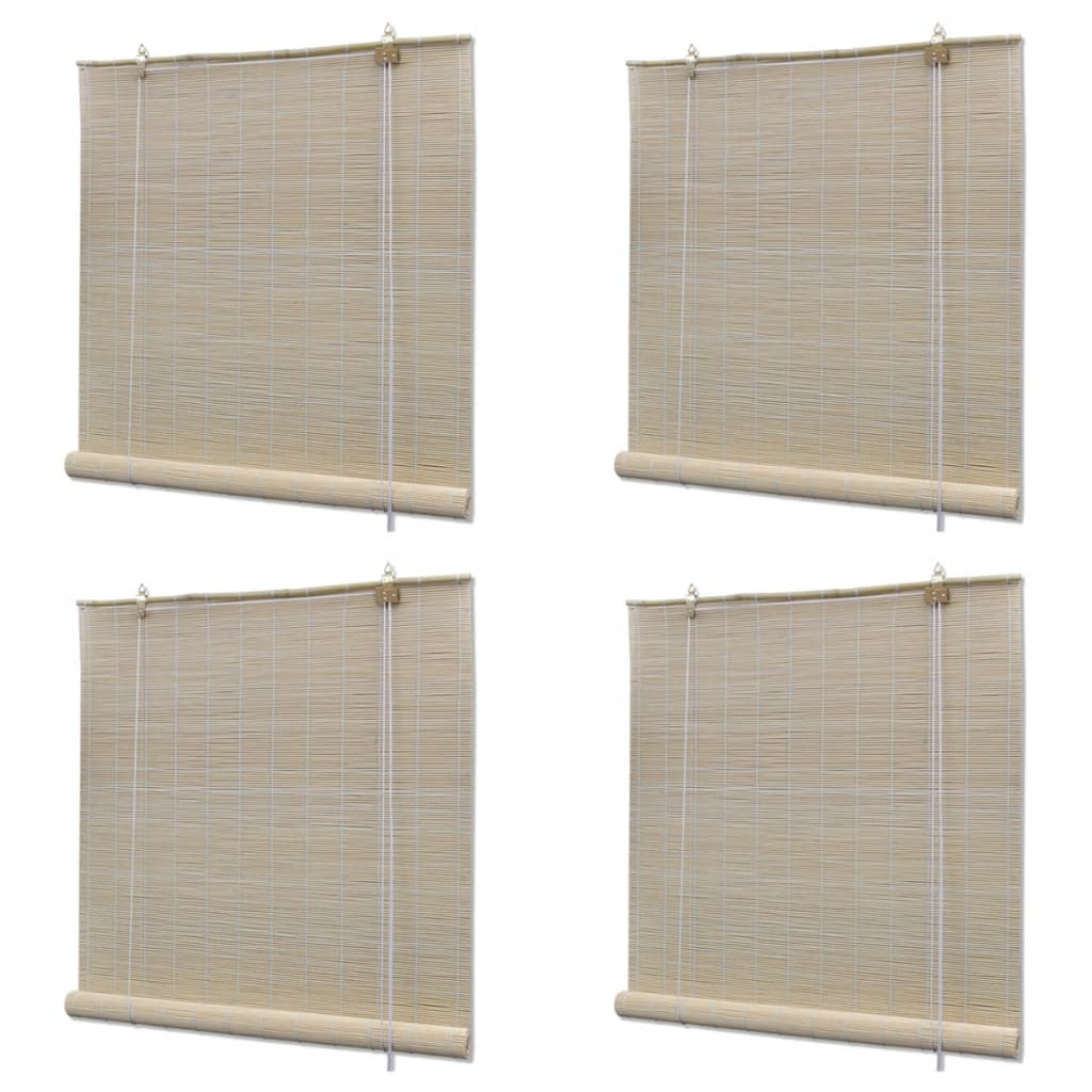 vidaXL Bambusrollos Natur 2 Stk. 120x160 cm