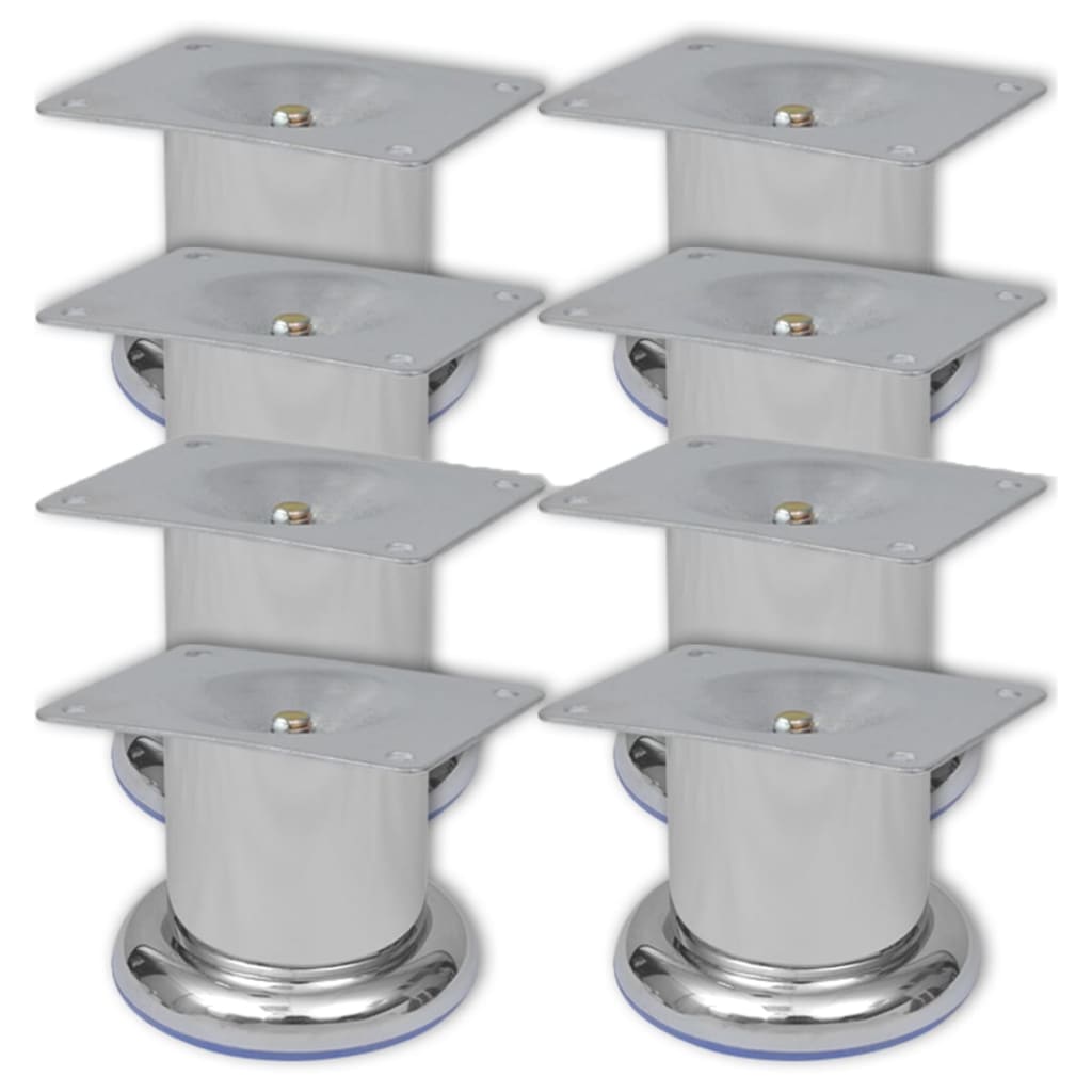 vidaXL Runde Sofabeine 8 Stk. Chrom 60 mm