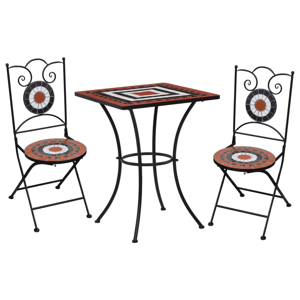 vidaXL 3-tlg. Bistro-Set Keramik Terrakotta