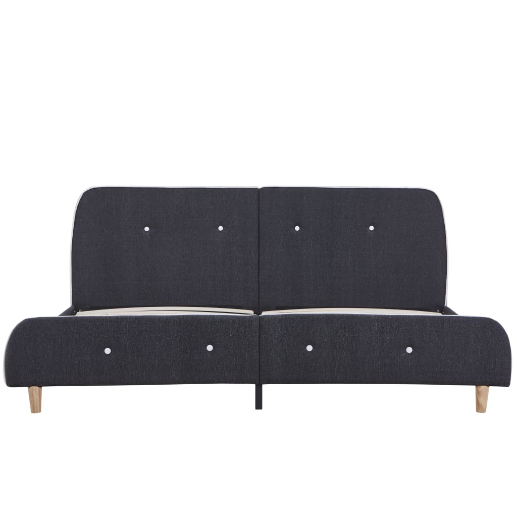 vidaXL Bettgestell Dunkelgrau Stoff 160 × 200 cm