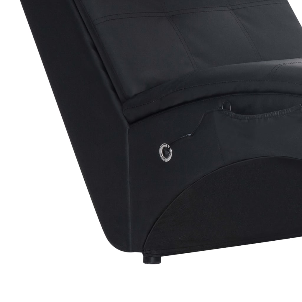 vidaXL Massage Chaiselongue mit Kissen Schwarz Kunstleder