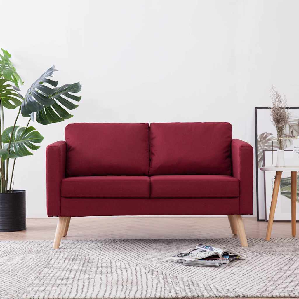 vidaXL Sofa 2-Sitzer Stoff Hellgrau